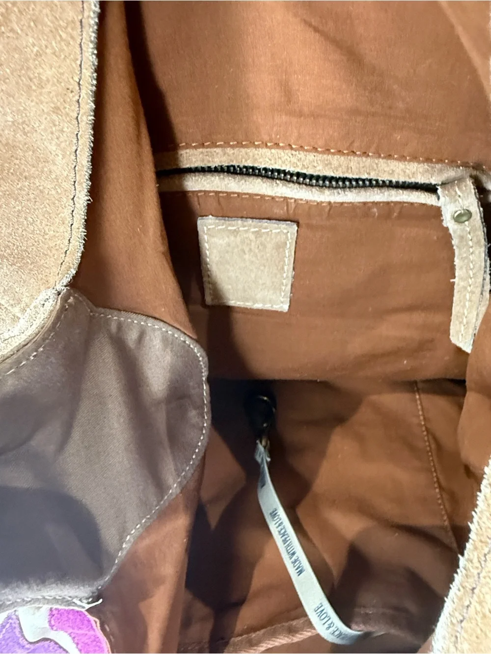 Y2K Vintage Lucky Brand Suede Patchwork Hobo in Red, Purple, Tan, Cream, Brown